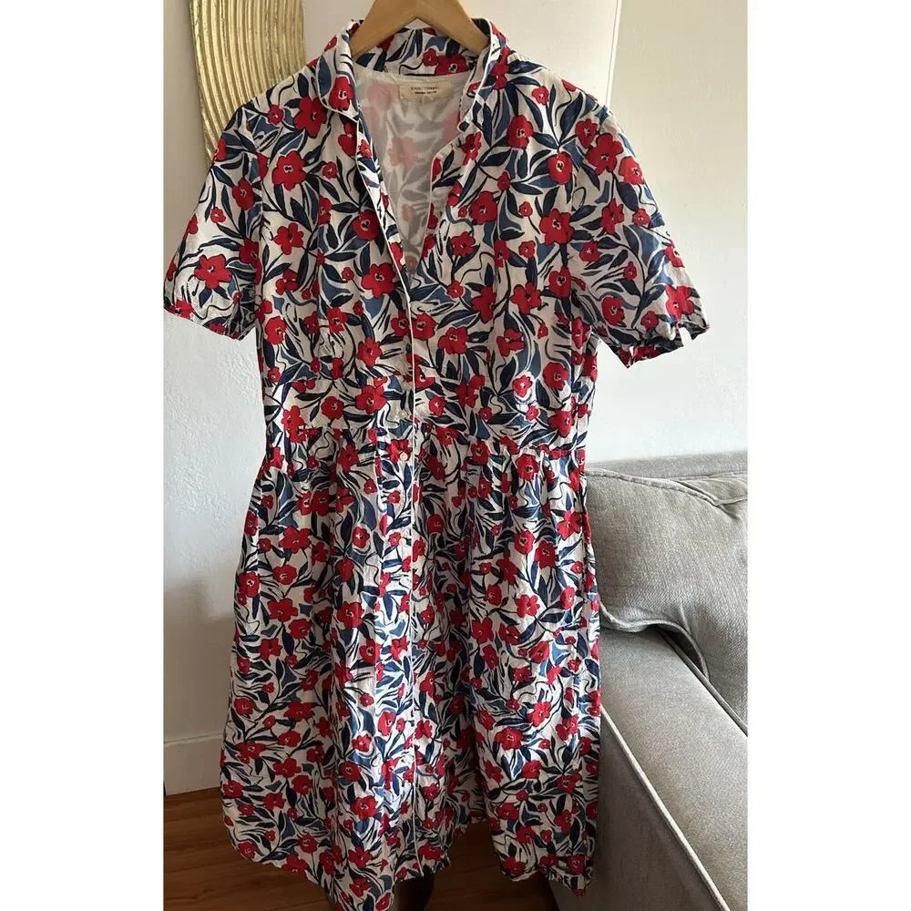 Seasalt Cornwall Charlotte Floral Midi Dress 12 Preppy Organic Cotton - Picture 2 of 11